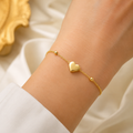 Minimalist Gold Heart Charm Bracelet ✨ Daily College Wear Jewelry