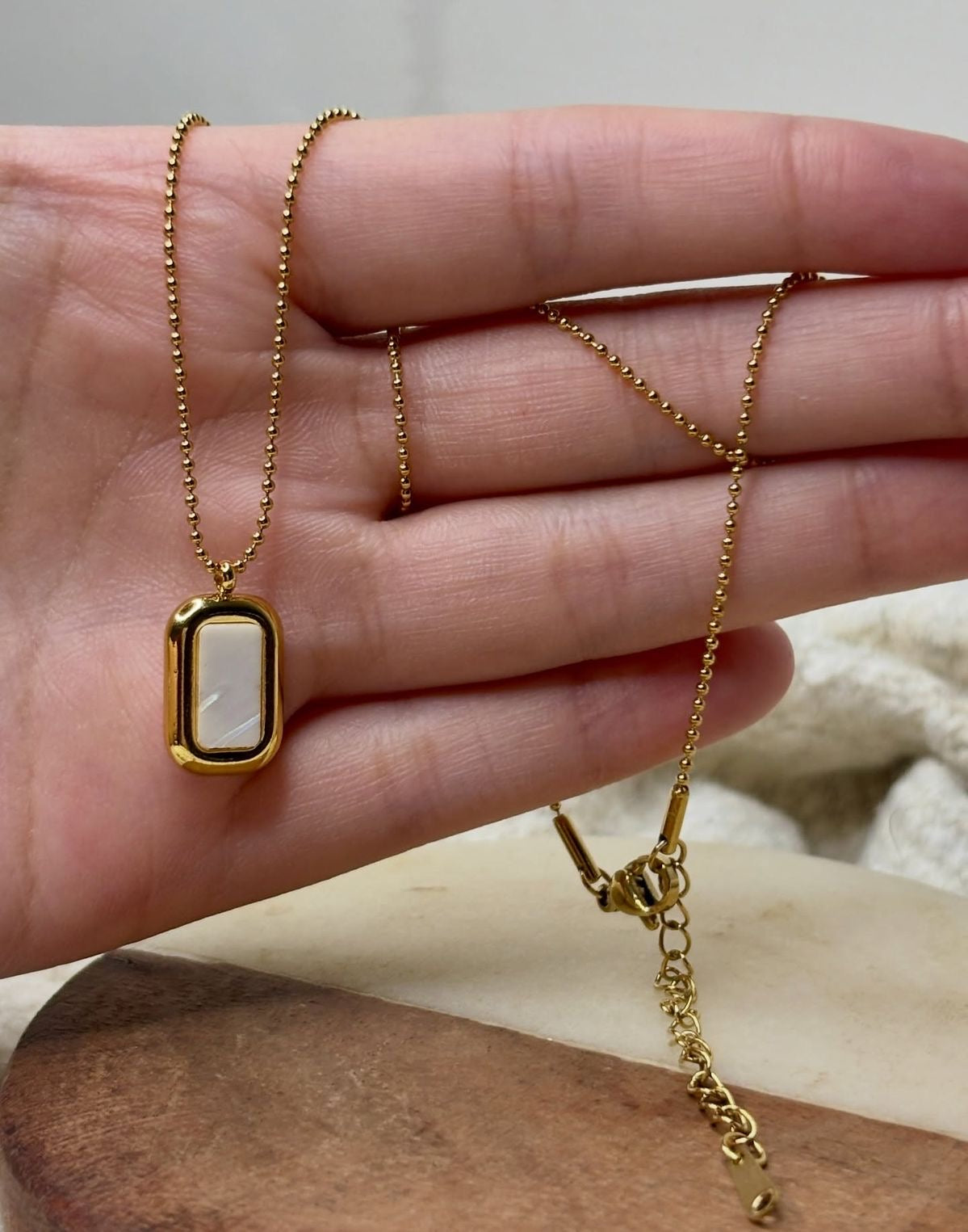 Classic White Stone Necklace